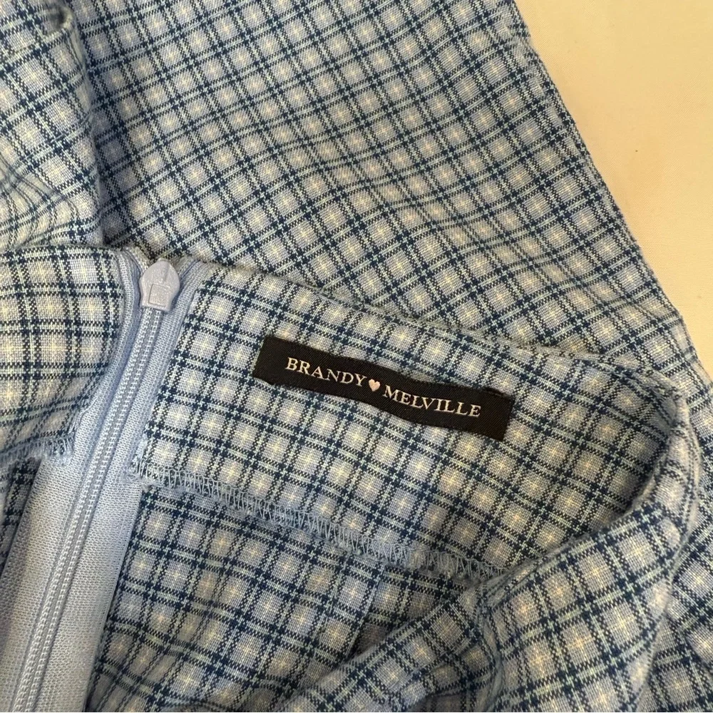 Brandy Melville Blue Plaid Skirt